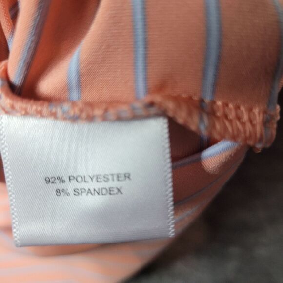 Peter Millar Summer Comfort Men's Golf Polo Shirt Size XL Orange Striped - Picture 7 of 11